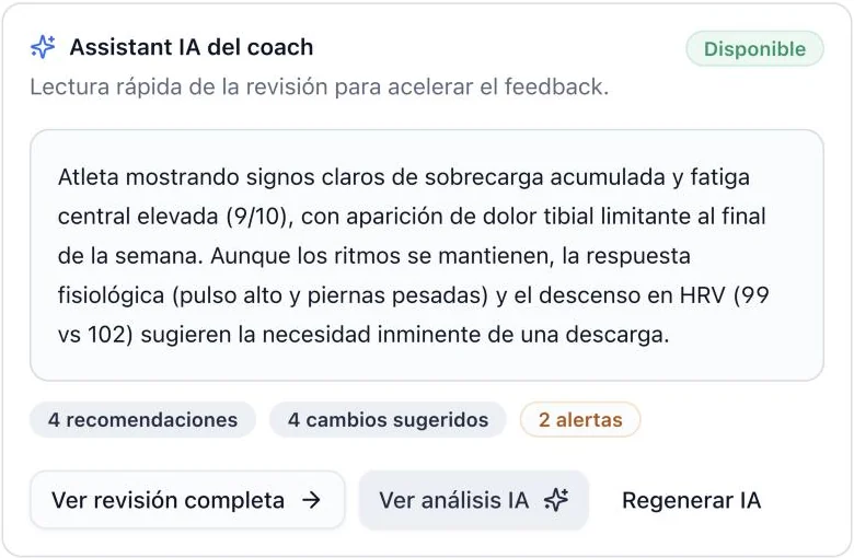 Resumen del asistente de IA en una revisión real de NexTrain
